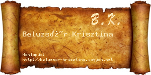 Beluzsár Krisztina névjegykártya